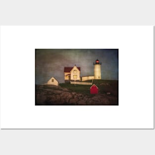 Nubble Lighthouse Texture Posters and Art